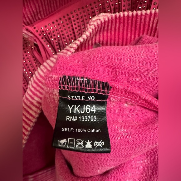 POL Pink Corduroy Fringe Jacket - Picture 5 of 7